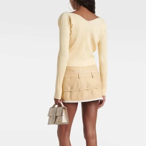 JACQUEMUS Yellow Cardigan Le Maille Pralu Longue Large 40 - Picture 5 of 13